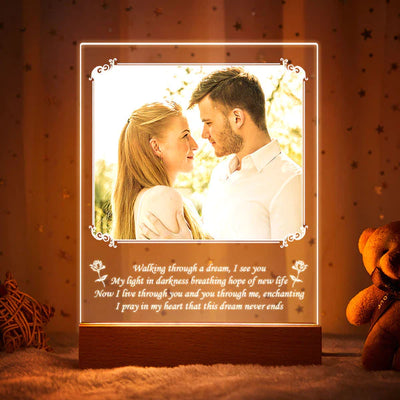 Valentine's Gifts Personalised Photo Acrylic Led Night Light I See You