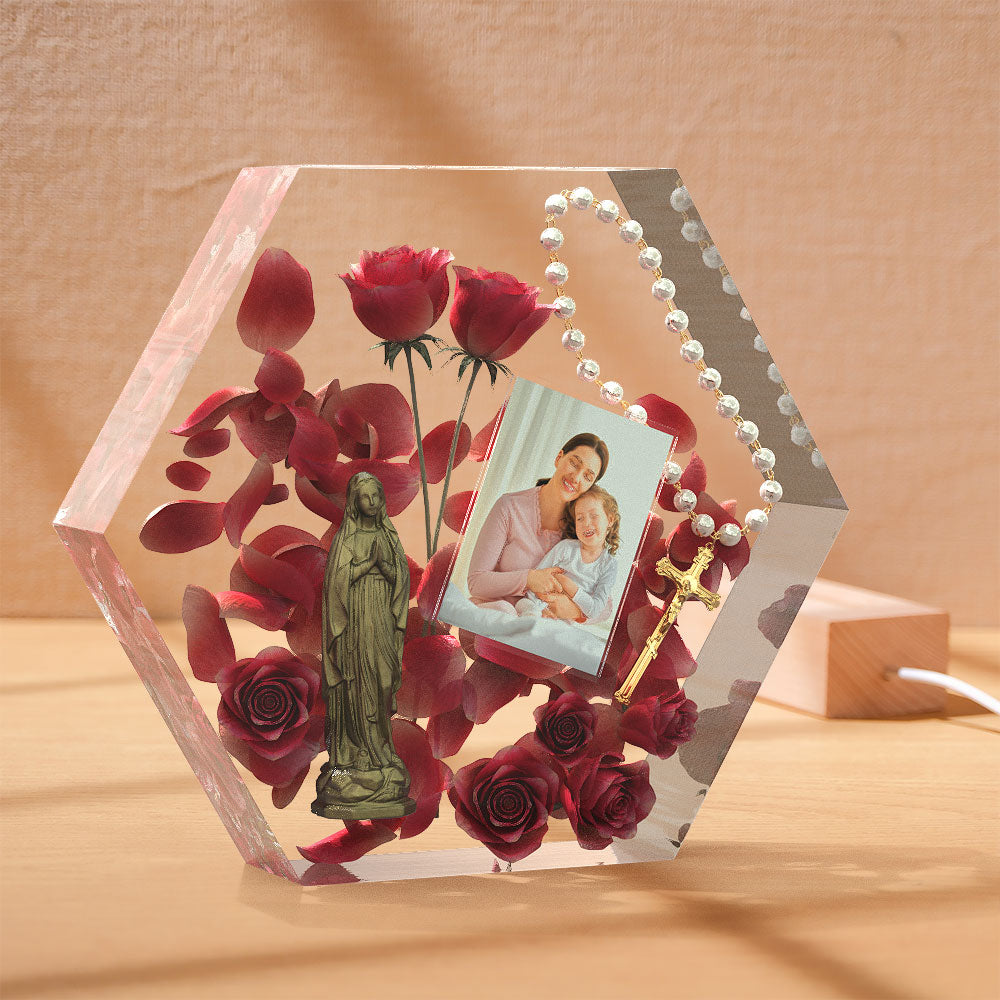Custom Photo Night Light Three-dimensional Rose Epoxy Lamp Gifts