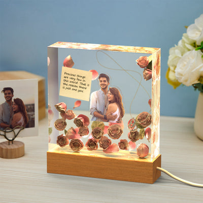 Custom Photo Night Light Square Three-dimensional Valentine's Day Gifts - photomoonlampuk