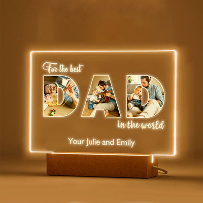 Custom Father's Day Night Light Personalized Photo Acrylic Lamp Gifts for Dad - photomoonlampuk