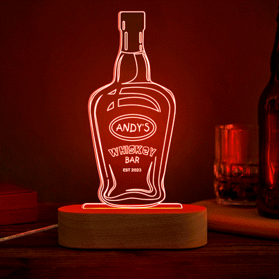 Personalized Wine Night Light 7 Colors Acrylic 3D Lamp Father's Day Gifts - photomoonlampuk