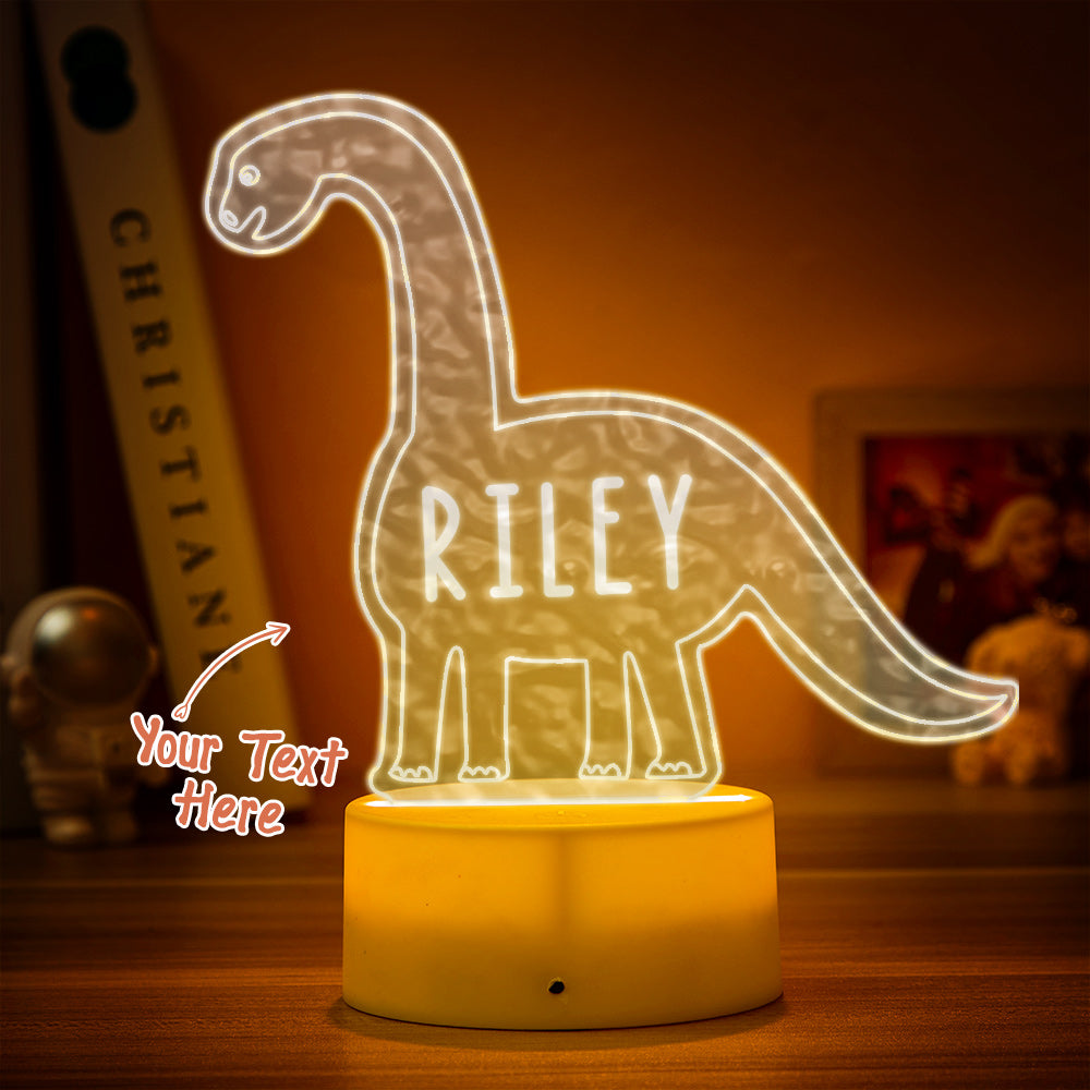 Personalized Triceratops Dinosaur Water Ripple Lamp With Custom Name Night Light Kid's Bedroom Decor Children's Water Ripple Night Light