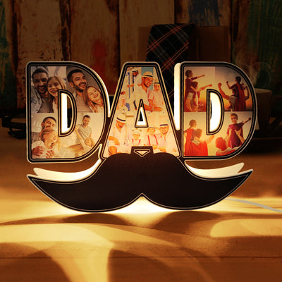 Custom Dad Light Personalized Photo Lamp Father's Day Gifts - photomoonlampuk