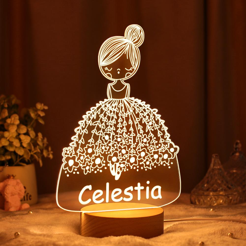 Personalised Night Light Nursery Lamp For Baby Girl Nursery Decor First birthday Gift From Mom And Dad Night Lights Kids Table Lamp
