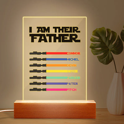 Personalized I Am Their Father Night Light Acrylic Light Saber Plaque Father's Day Gifts - photomoonlampuk