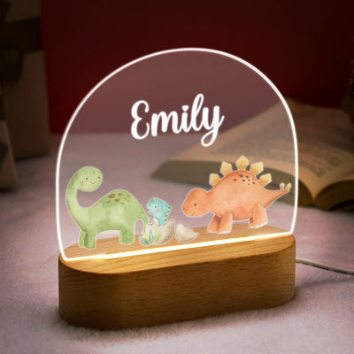 Personalized Name Baby Dinosaur Night Light Custom Name Nursery Room Lamp Gift For Kids - photomoonlampuk