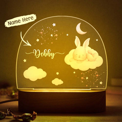 Custom Bunny Name Night Light Personalized Name Lamp Multi Color - photomoonlampuk