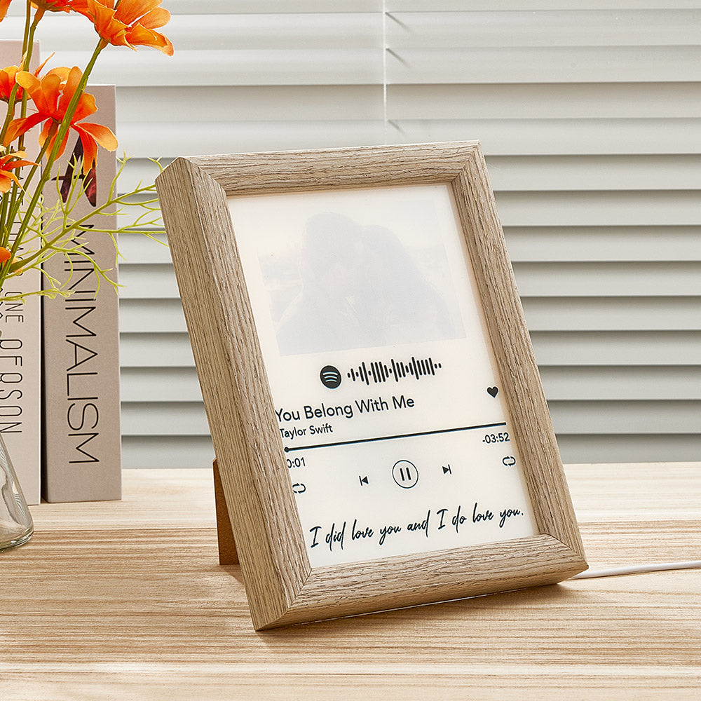 Personalized Spotify Code Light Picture Art Frame with Light Home Decorative Gift for Lovers