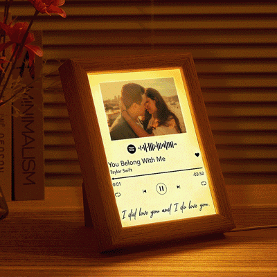 Personalized Spotify Code Light Picture Art Frame with Light Home Decorative Gift for Lovers - photomoonlampuk