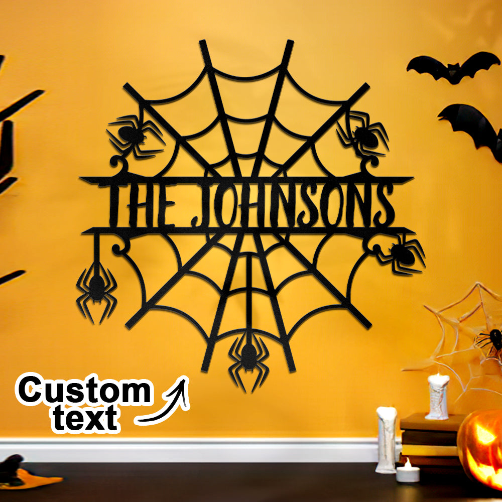 Custom Name Night Light Personalized Halloween Spider Web Light Home Decor