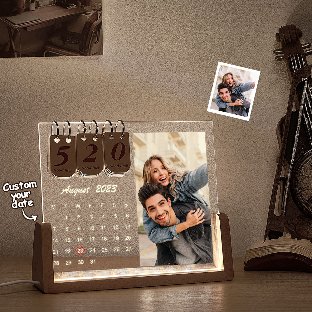 Custom Photo Lamp Personalized Countdown Calendar Night Light