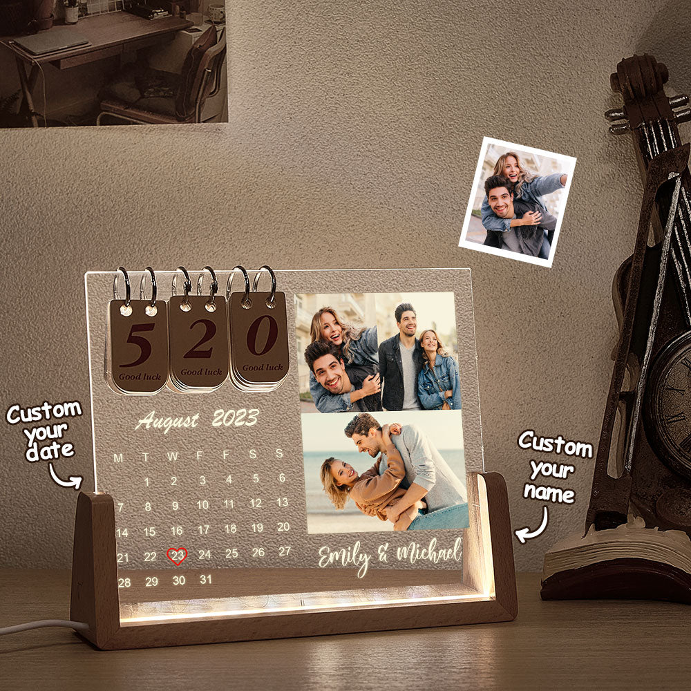 Custom Photo Lamp Personalized Countdown Calendar Night Light Gift