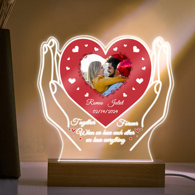 Personalized Acrylic Night Light Custom Photo Night Light Valentine's Day Gifts for Lovers - photomoonlampuk