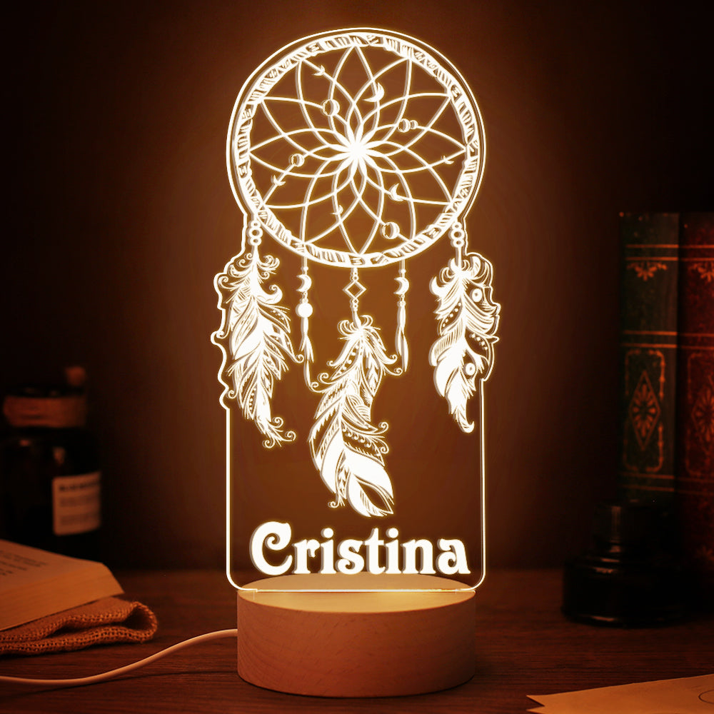 Custom Dreamcatcher Desk Bedside Kids Bedside Lamp Custom Night Light Personalised Moon Lamp