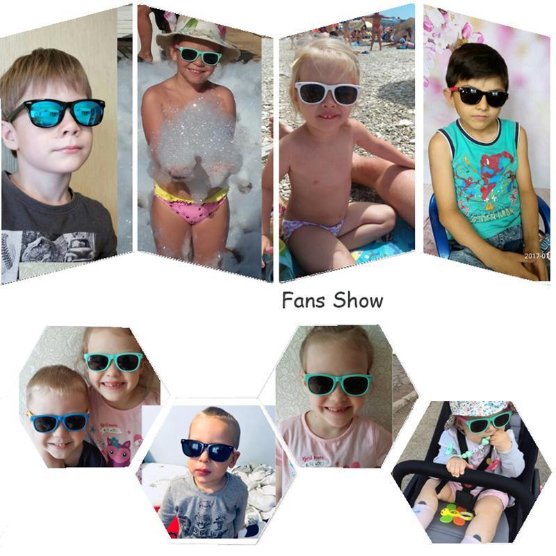 Rainbow - (Age 3-12)Kids UV400 Protective Polarized Sunglasses-Yellow&Pink