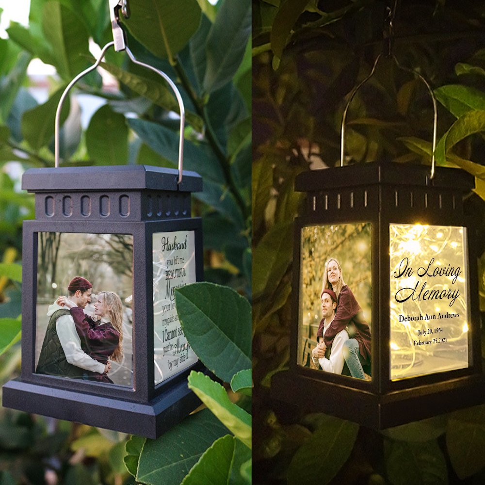 Personalised Photo Lantern Lamp Loss of Husband Memorial Sympathy gift