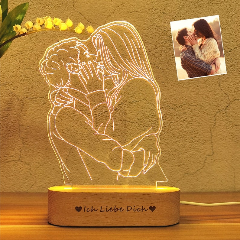 Custom 3D Photo LED light Home Decoration Lamp With Engraved Portrait Best Gifts Night Light