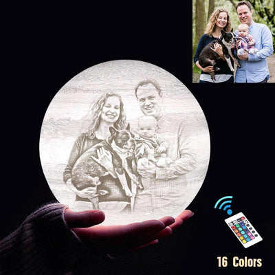 Custom 3D Printing Photo Jupiter Lamp With Your Text - For Family - Remote Control 16 Colors(10cm-20cm)