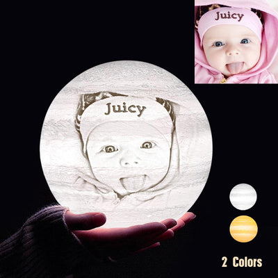 Custom 3D Printing Photo Jupiter Lamp With Your Text - For Baby - Touch Two Colors(10cm-20cm)
