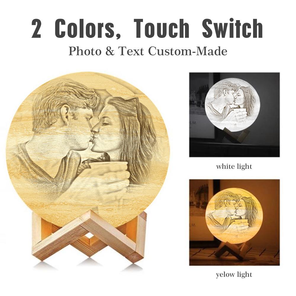 Custom 3D Printing Photo Jupiter Lamp With Your Text - For Valentine - Touch Two Colors(10cm-20cm)
