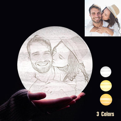 Custom 3D Printing Photo Jupiter Lamp With Your Text - For Valentine - Tap 3 Colors(10cm-20cm)